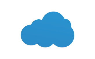 Blue cloud icon logo decoration and company design v2
