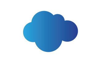 Blue cloud icon logo decoration and company design v8