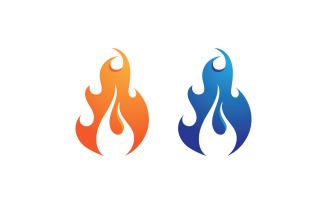 Fire hot flame burn logo vector v11