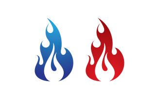 Fire hot flame burn logo vector v12