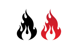 Fire hot flame burn logo vector v13