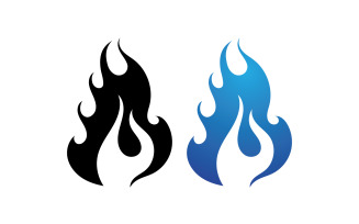 Fire hot flame burn logo vector v15