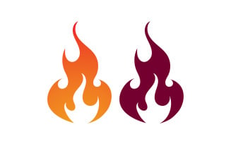 Fire hot flame burn logo vector v16