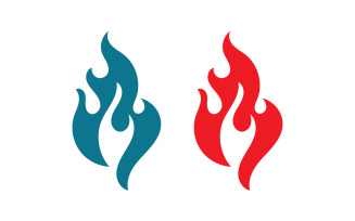 Fire hot flame burn logo vector v17