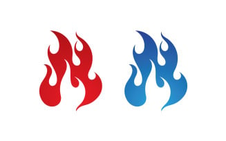 Fire hot flame burn logo vector v18