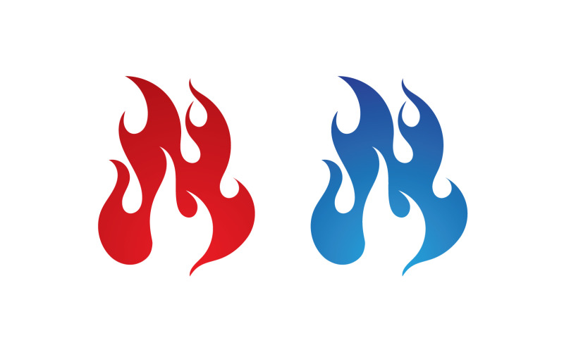Fire hot flame burn logo vector v18 Logo Template