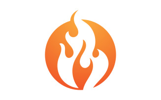 Fire hot flame burn logo vector v1