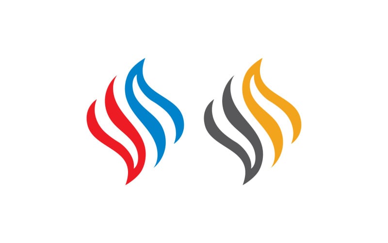Fire hot flame burn logo vector v20 Logo Template