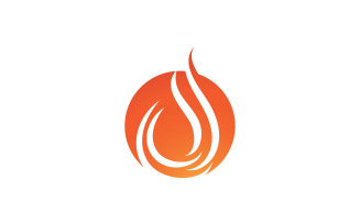 Fire hot flame burn logo vector v21