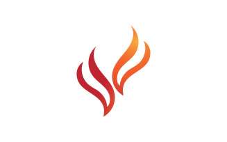 Fire hot flame burn logo vector v22