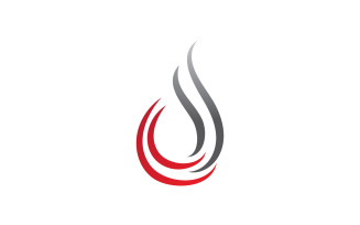 Fire hot flame burn logo vector v23