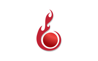 Fire hot flame burn logo vector v25