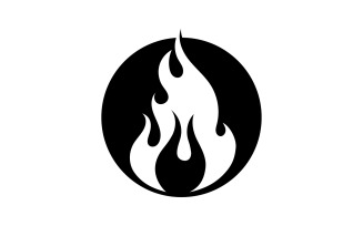 Fire hot flame burn logo vector v4