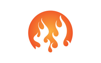 Fire hot flame burn logo vector v5