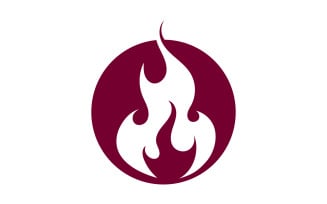 Fire hot flame burn logo vector v7
