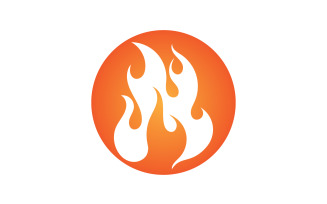 Fire hot flame burn logo vector v8