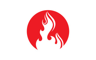 Fire hot flame burn logo vector v9