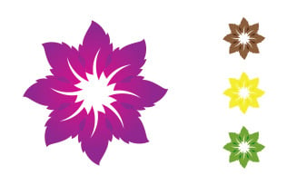 Flower leaf circle decoration or logo nature v1