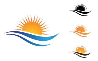 Sun Logo and symbol landscape vector v16