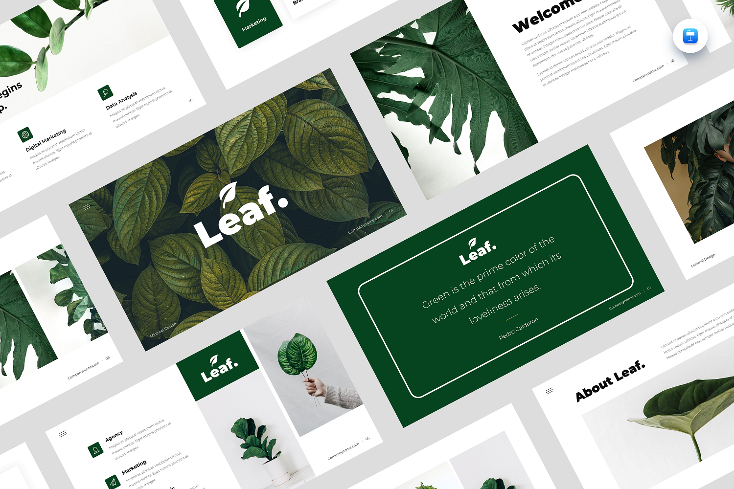 Leaf - Minimal Green Business Keynote Template