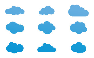 Blue cloud icon logo decoration and company design v44
