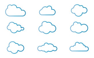 Blue cloud icon logo decoration and company design v45