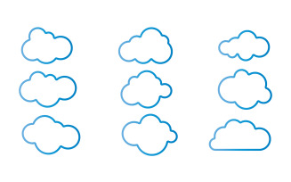 Blue cloud icon logo decoration and company design v46