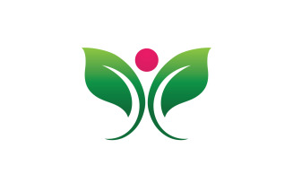 Eco leaf green nature tree element logo vector v13