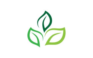 Eco leaf green nature tree element logo vector v4