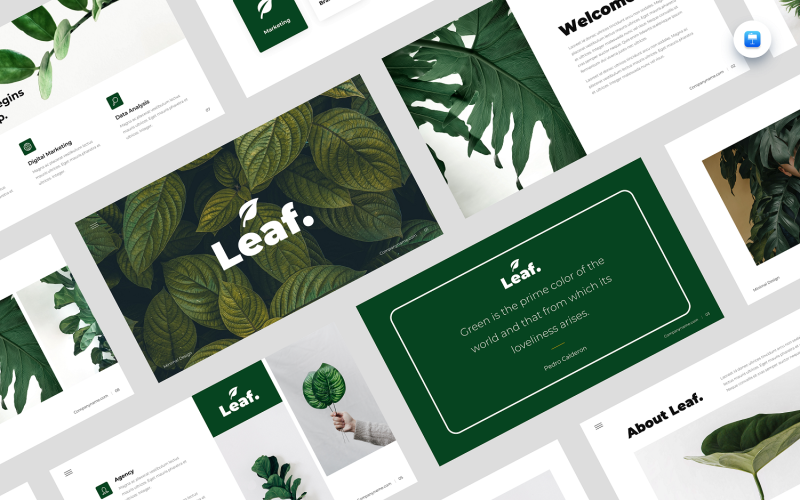 Leaf - Minimal Green Business Keynote Template