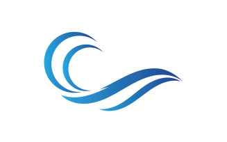 Water wave beach blue water logo vector v10