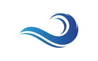 Water wave beach blue water logo vector v11