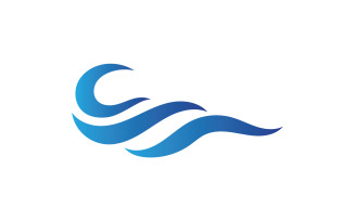 Water wave beach blue water logo vector v12