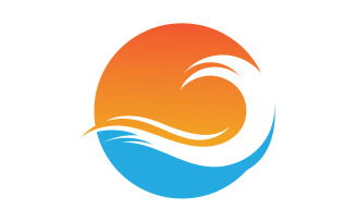Water wave beach blue water logo vector v20