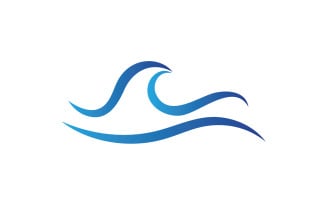 Water wave beach blue water logo vector v2