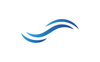 Water wave beach blue water logo vector v5