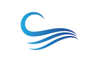Water wave beach blue water logo vector v6