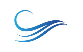 Water wave beach blue water logo vector v7
