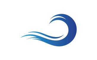 Water wave beach blue water logo vector v8