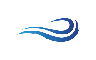 Water wave beach blue water logo vector v9