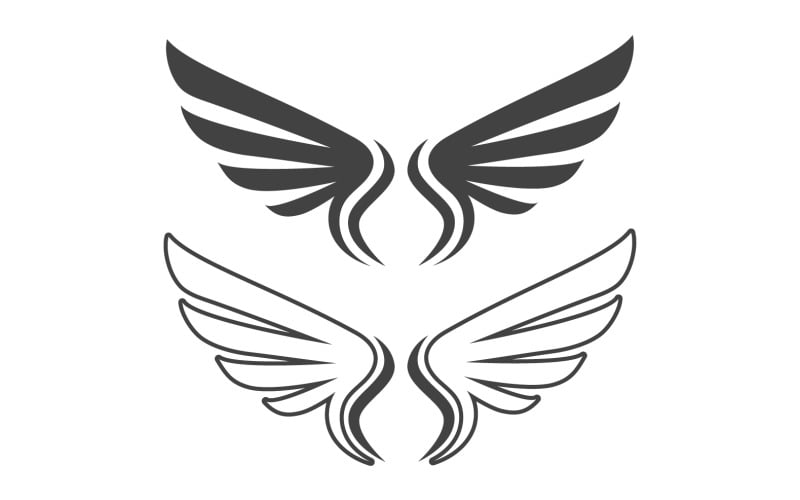 Wing bird falcon angel vector design for logo v11 Logo Template