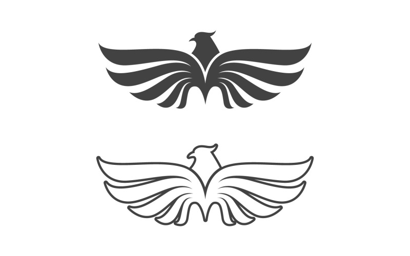 Wing bird falcon angel vector design for logo v14 Logo Template