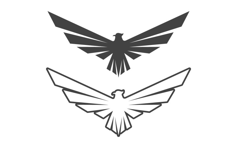 Wing bird falcon angel vector design for logo v15 Logo Template