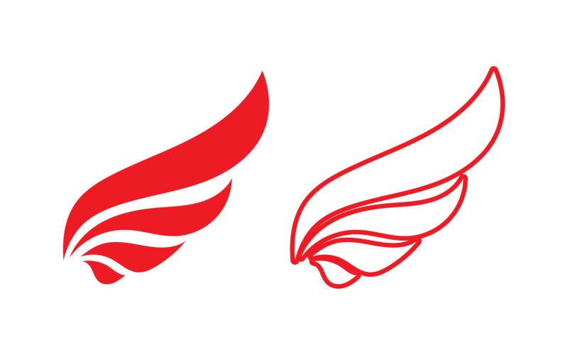 Wing bird falcon angel vector design for logo v23 Logo Template