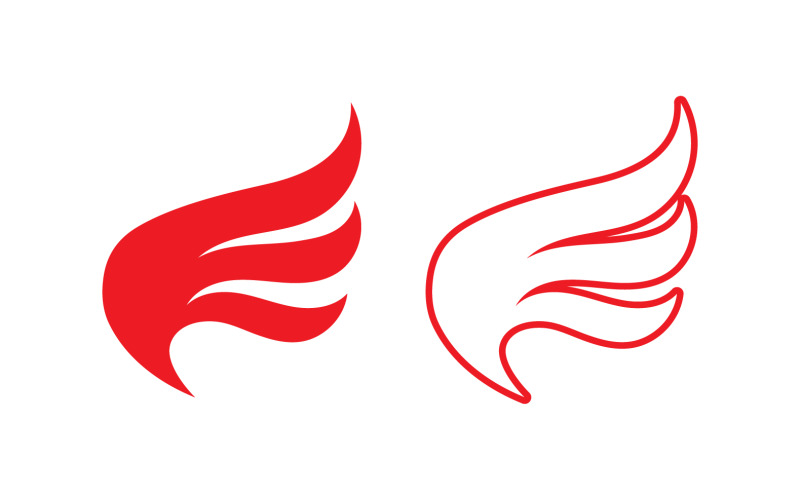 Wing bird falcon angel vector design for logo v30 Logo Template