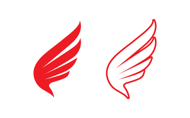 Wing bird falcon angel vector design for logo v31 Logo Template