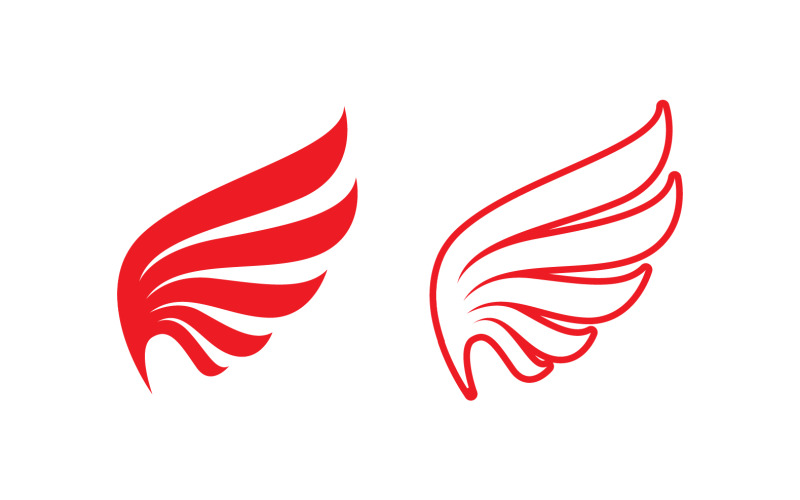 Wing bird falcon angel vector design for logo v32 Logo Template