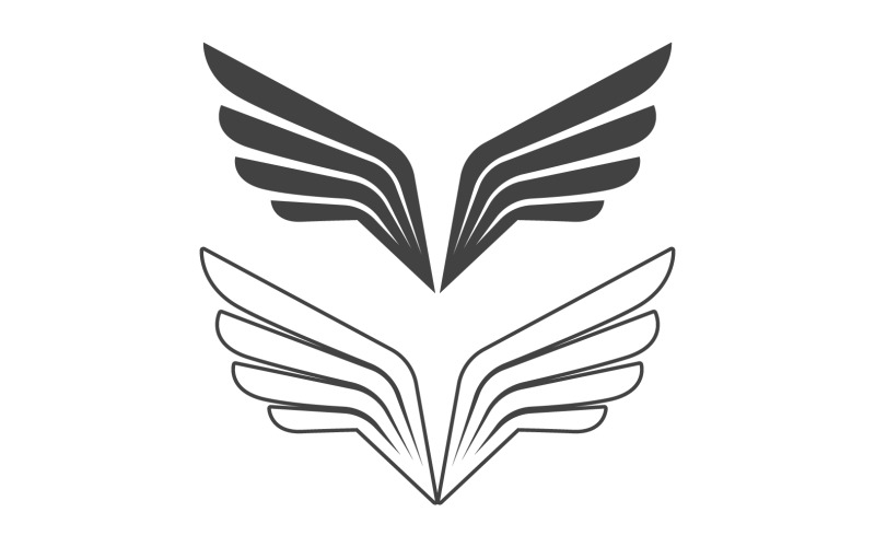 Wing bird falcon angel vector design for logo v4 Logo Template