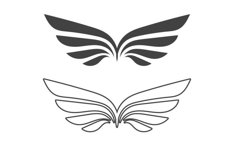Wing bird falcon angel vector design for logo v7 Logo Template