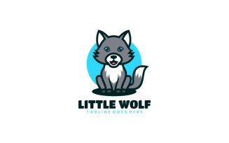 Little Wolf Mascot Cartoon Logo